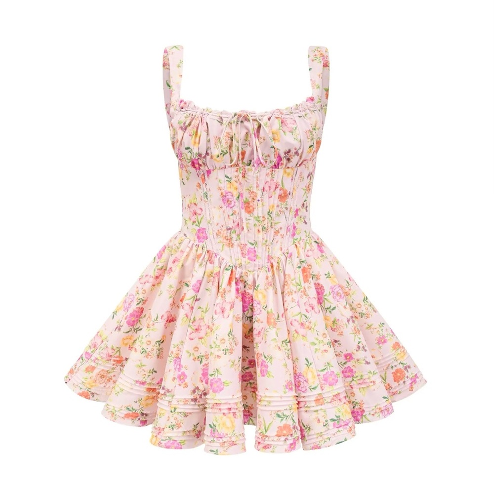 NWT Miss Rosier Kara Floral-Print Cotton Mini Dress